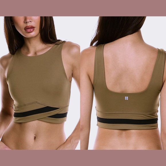 NWT $58 Sweaty Betty‎ [ XXL 14 ] All Day Wrap Waist Crop Tank Terra Brown - Picture 2 of 12